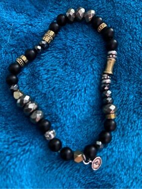 Silpada Black and Gold Mixed-Metal Beaded Bracelet